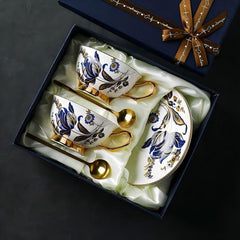 Vintage Light Luxury Coffee Cup Saucer Mug Set