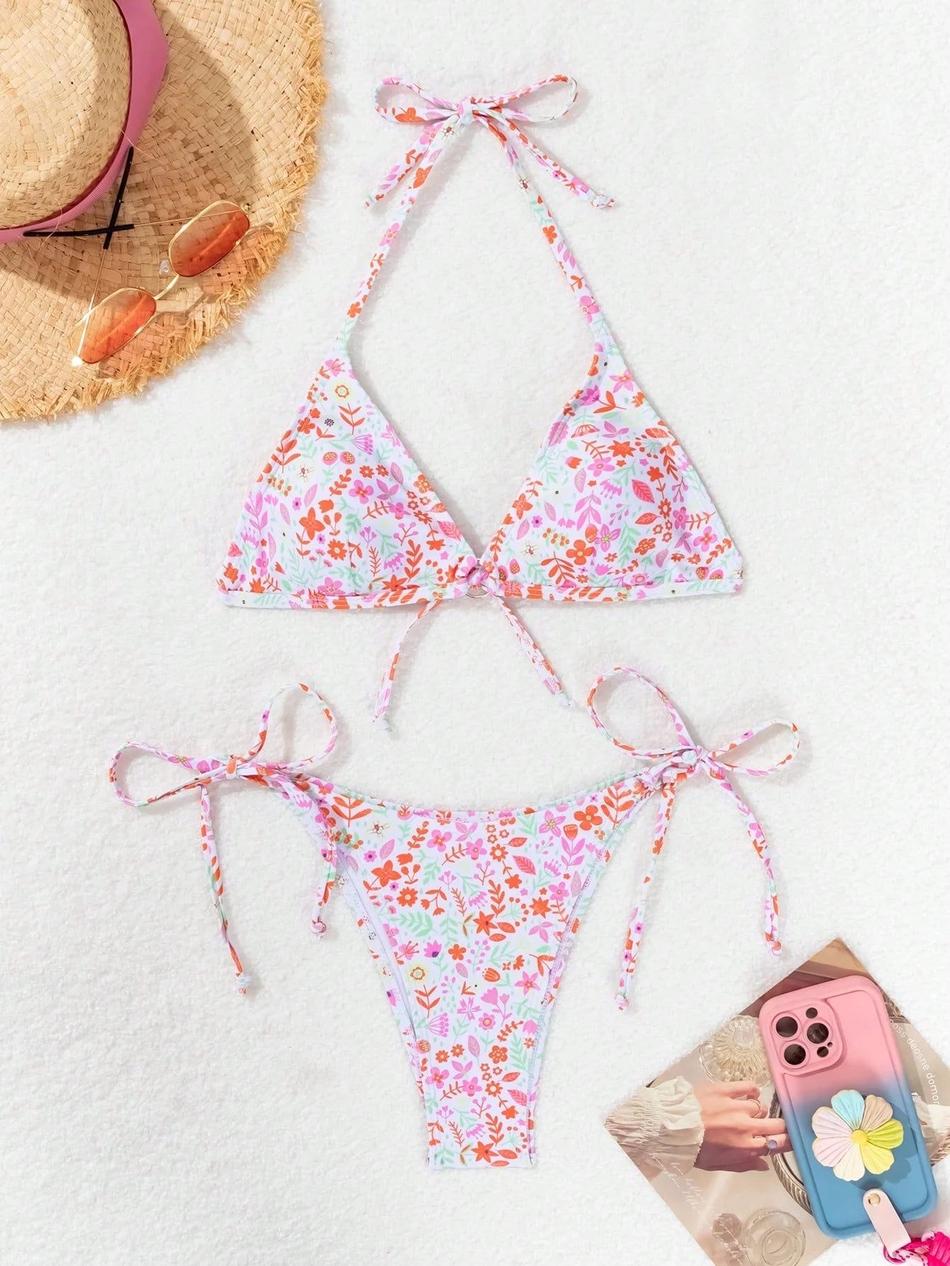Sunset Floral Halter Set