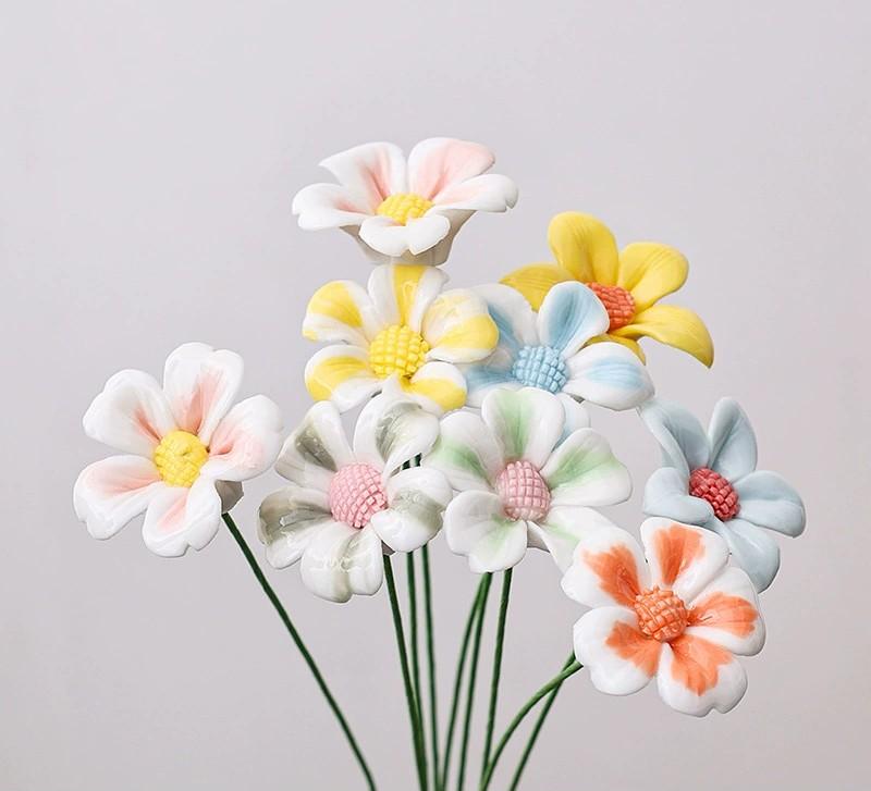 Handmade Ceramic Simulation Flower Perpetual Flower Home Decoration