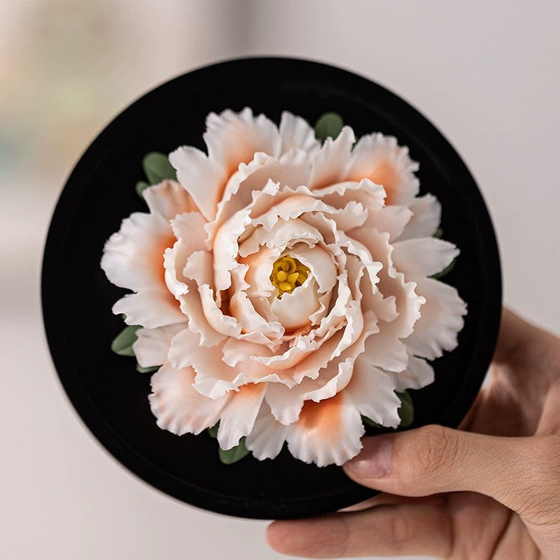 Kreative keramik simulation handgemachte prise blume porzellan blume pfingstrose blume ornament